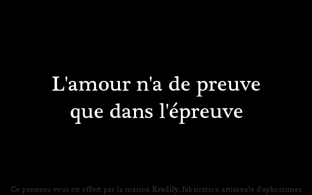 amour epreuve