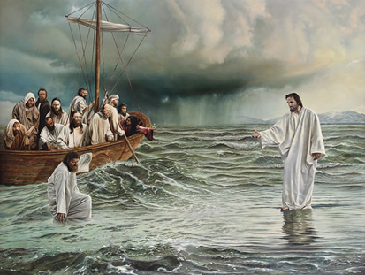 Jesus marche sur les eaux